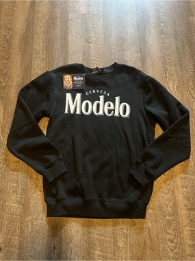 ModelCo Black Crewneck with White Modelo Logo